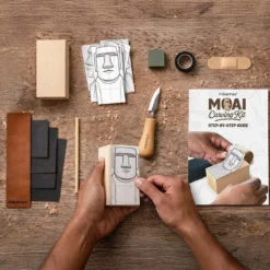 Osterinsel Moai DIY Holzschnitzset