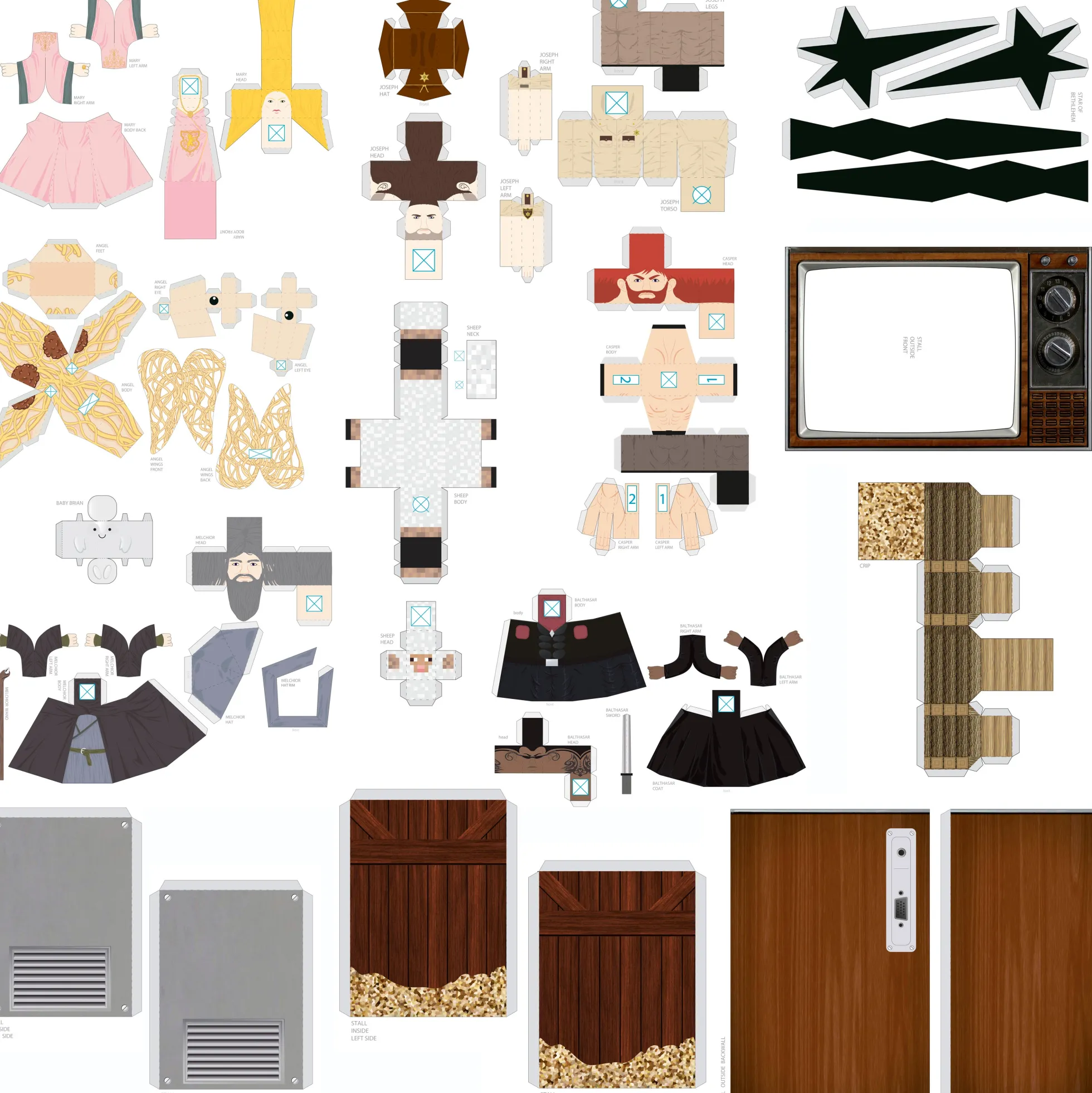 Papercraft Krippenspiel Set