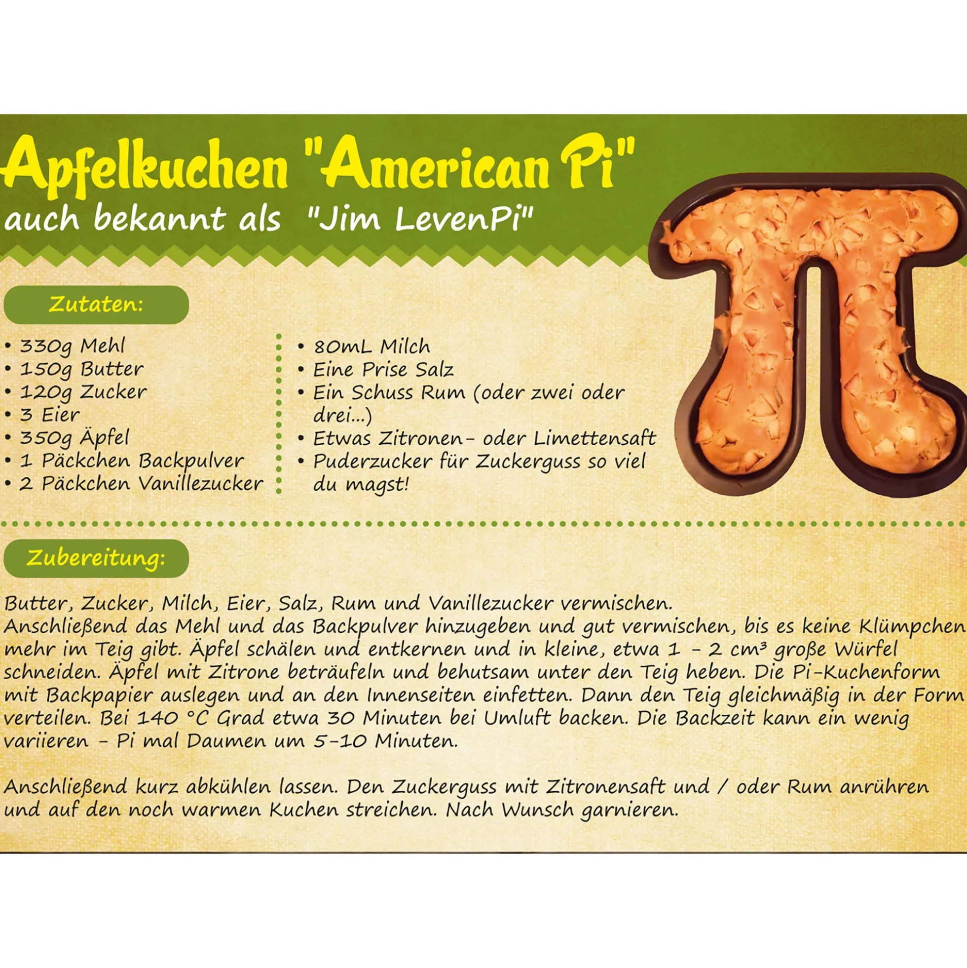 Pi-Kuchen Backform