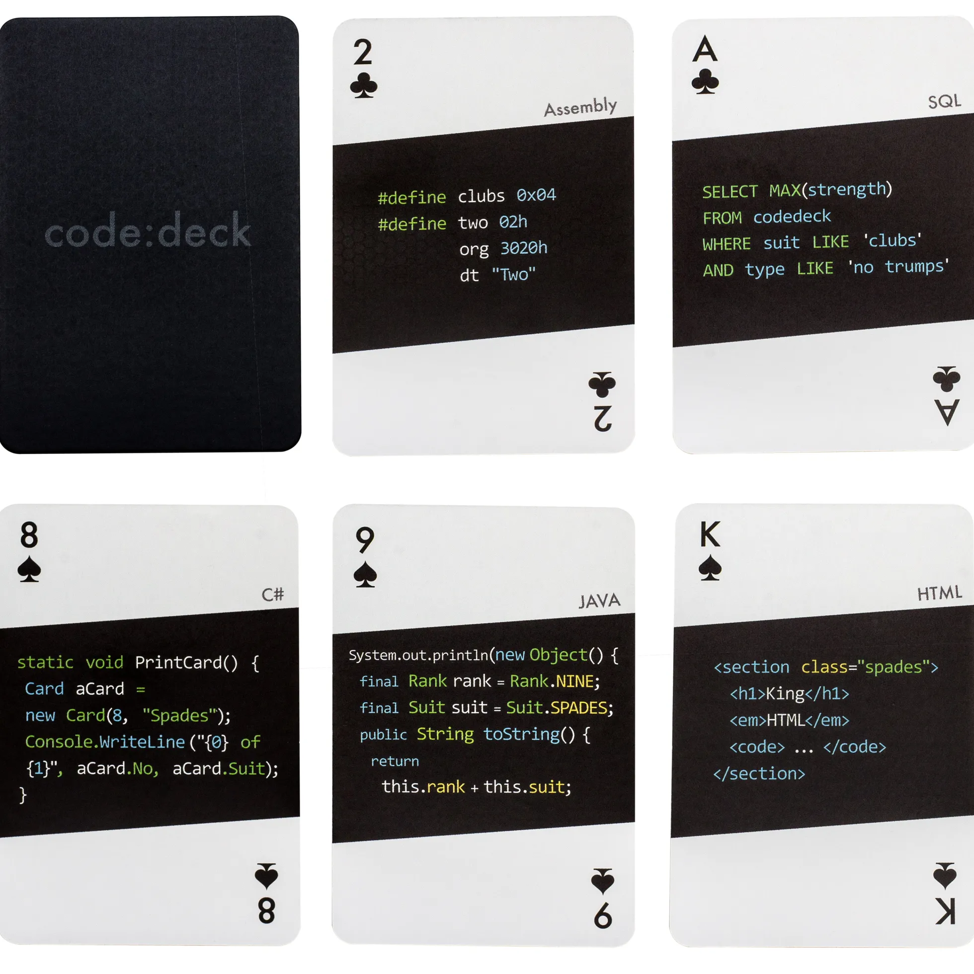 Programmiersprachen-Kartenspiel code:deck