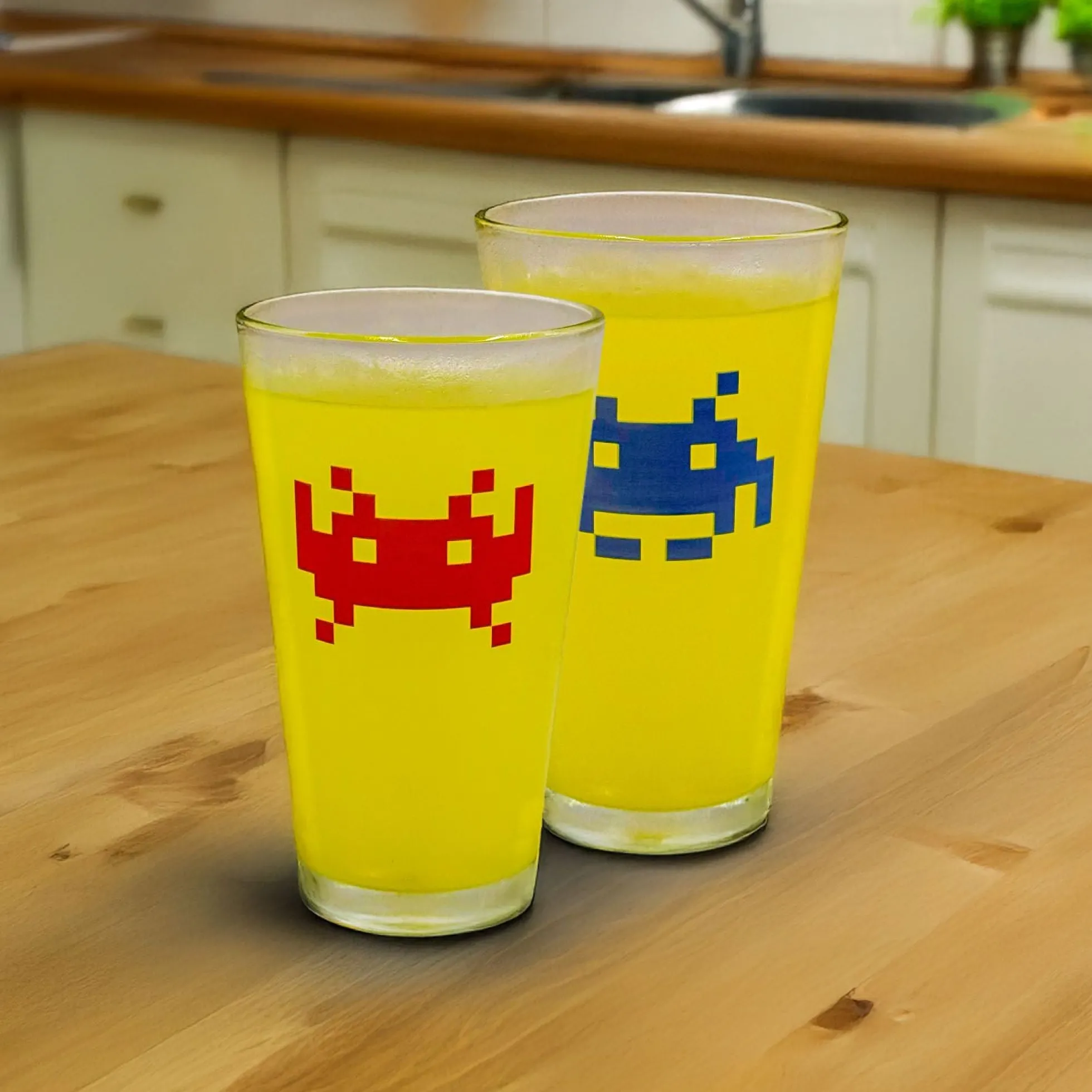 Space Invaders Farbwechsel-Gläser 2er Set