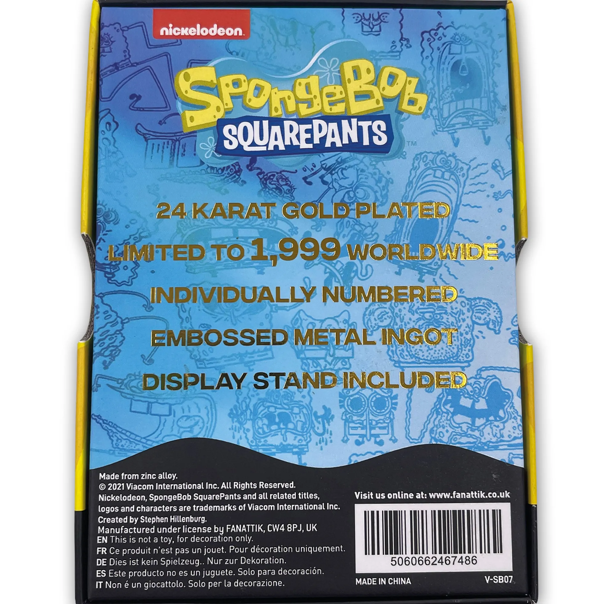 SpongeBob Schwammkopf 24K vergoldetes Sammlerstück in limitierter Auflage