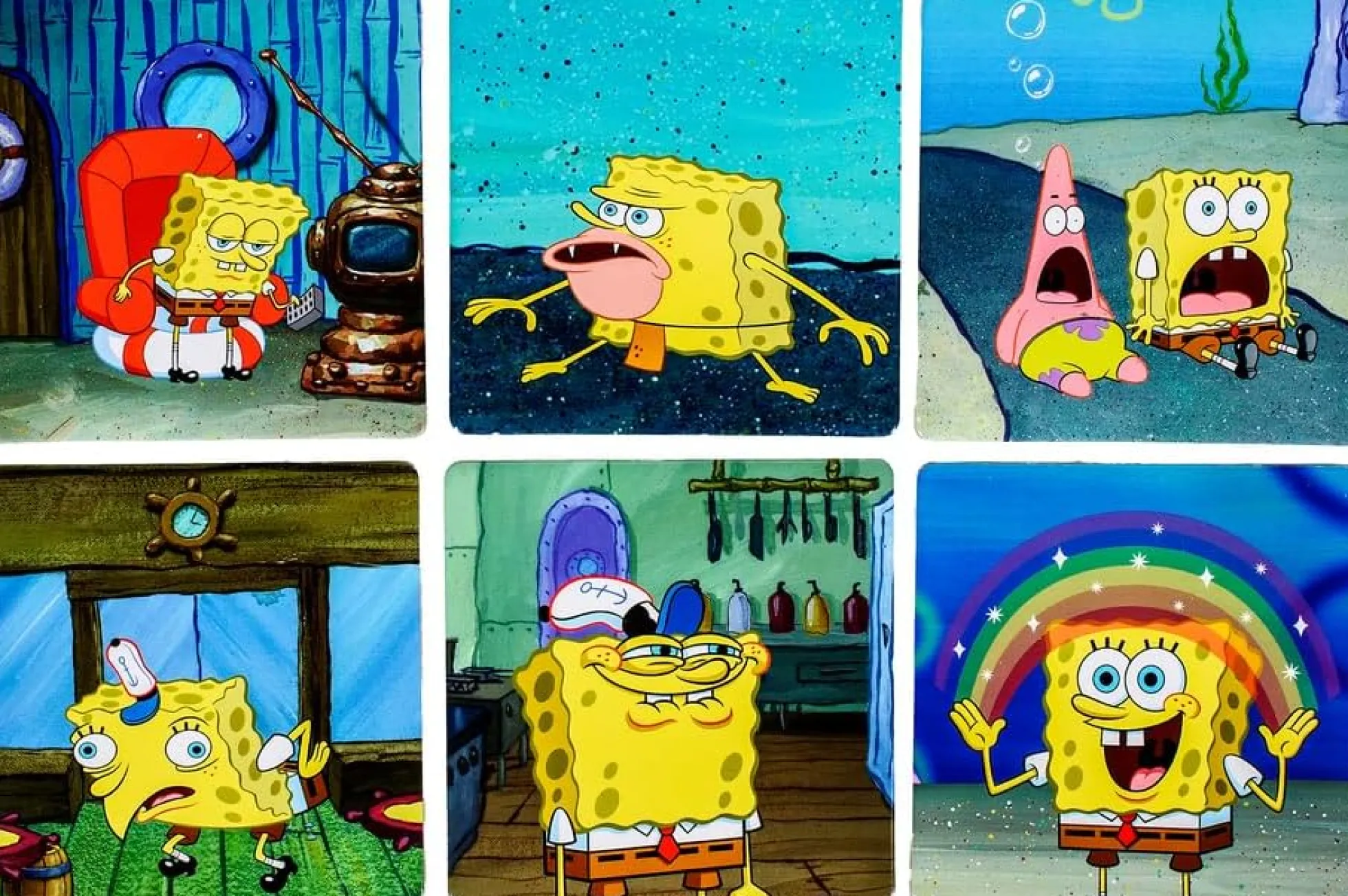 SpongeBob Schwammkopf Meme Untersetzer - 6er-Set