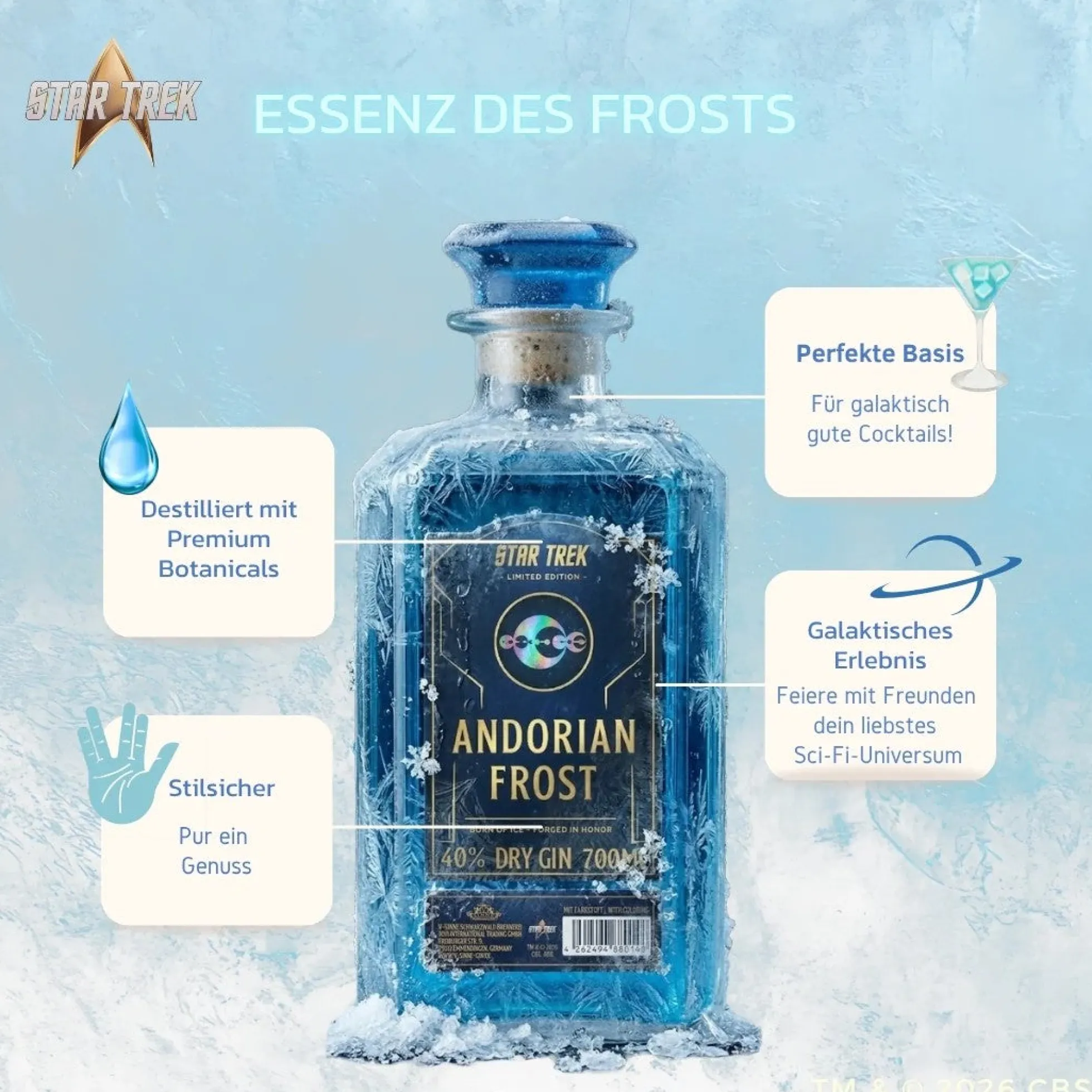 Star Trek Andorian Frost Gin - Limitierte Edition 700ml