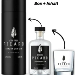 Star Trek Picard Earl Grey Gin mit Sammlerbox und Glas