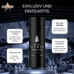 Star Trek Picard Earl Grey Gin mit Sammlerbox und Glas