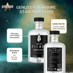 Star Trek Picard Earl Grey Gin mit Sammlerbox und Glas