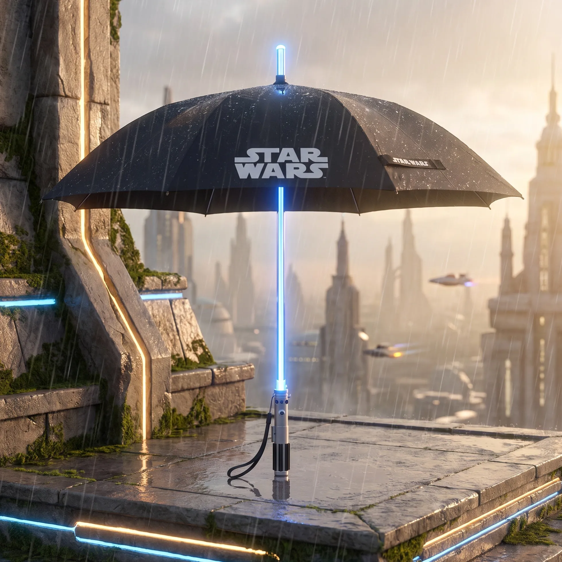 Star Wars Premium LED Regenschirm - Luke Skywalkers Lichtschwert