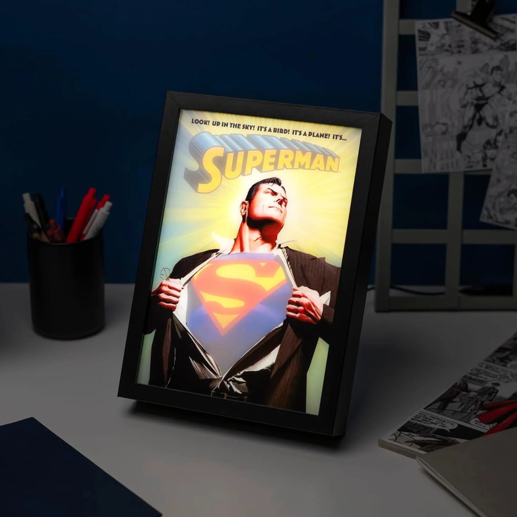 Superman LED Bild mit Rahmen