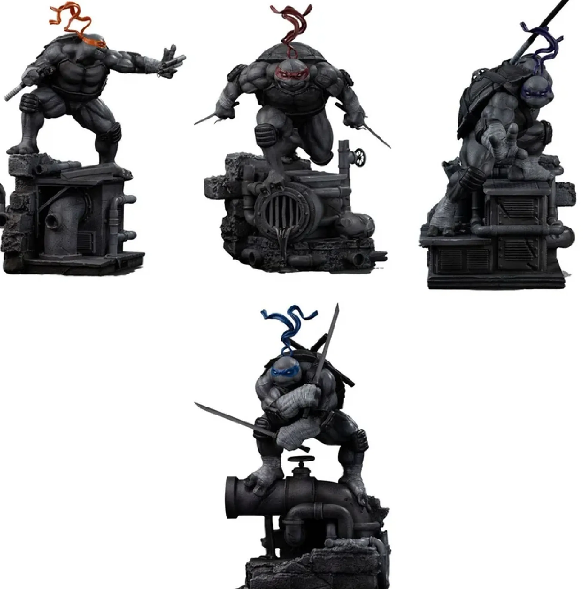 Teenage Mutant Ninja Turtles Art Scale Statue 1/10 Black and White