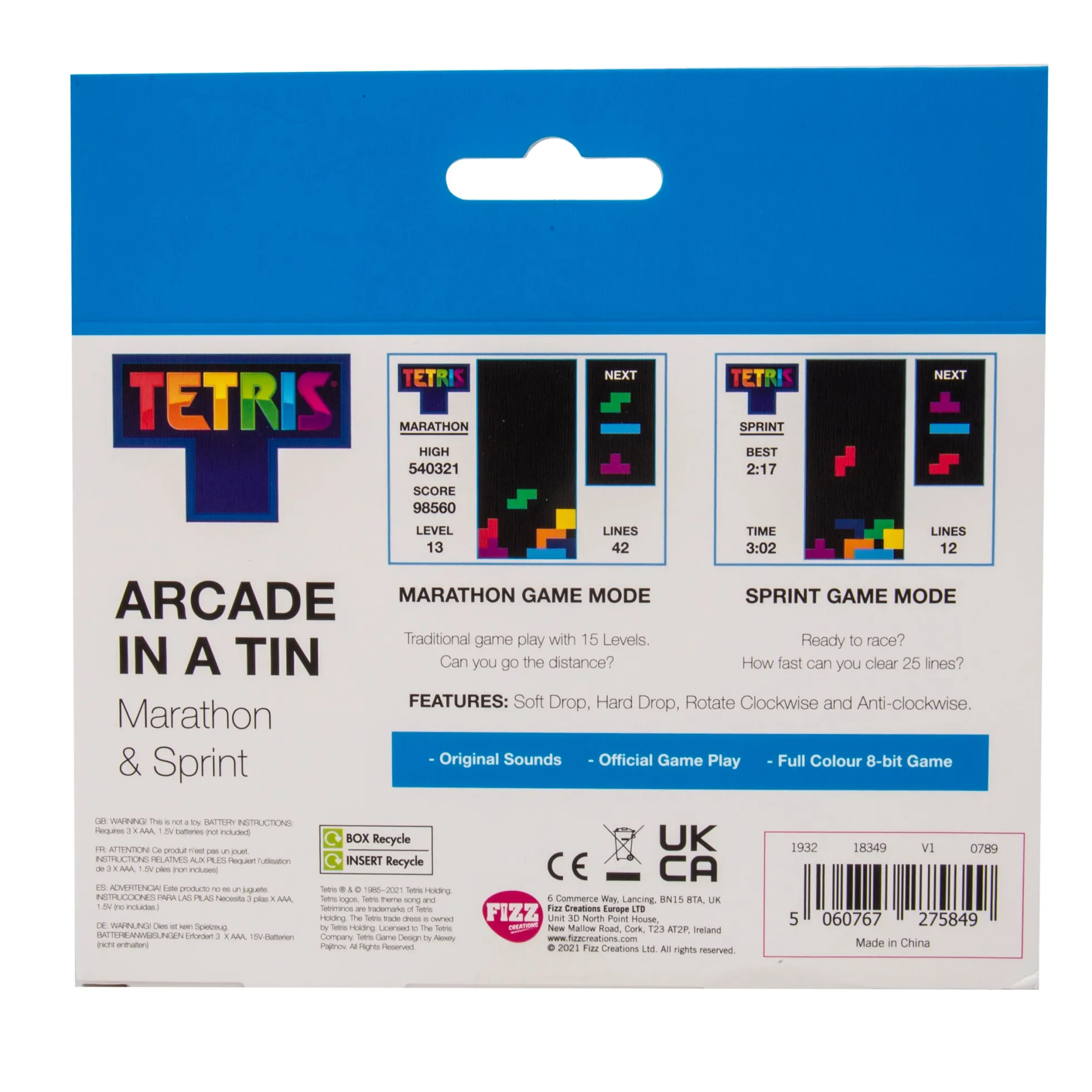 Tetris Arcade aus der Dose