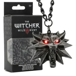 The Witcher 3 Wild Hunt Wolf Medaillon mit LED Augen