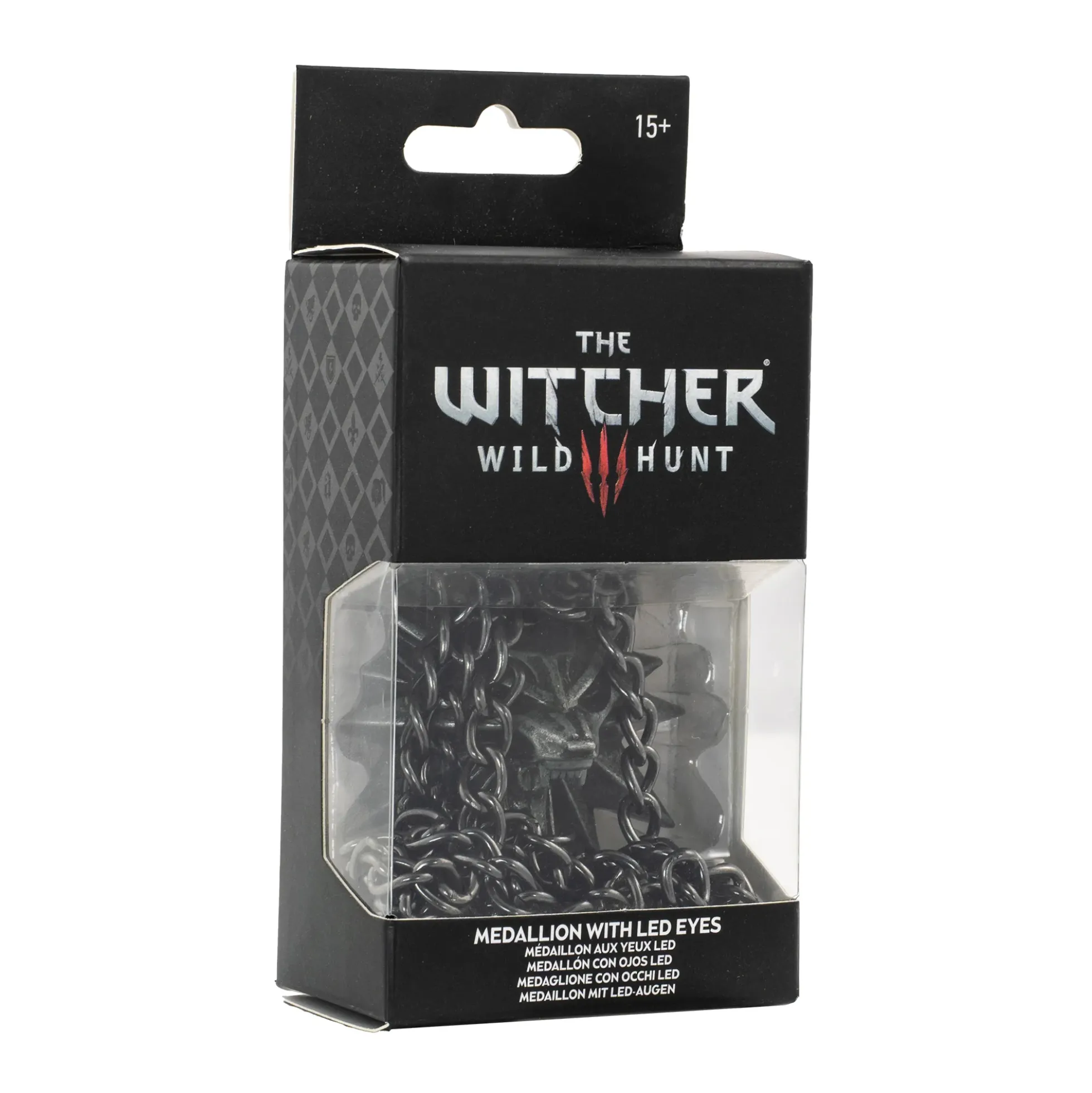 The Witcher 3 Wild Hunt Wolf Medaillon mit LED Augen