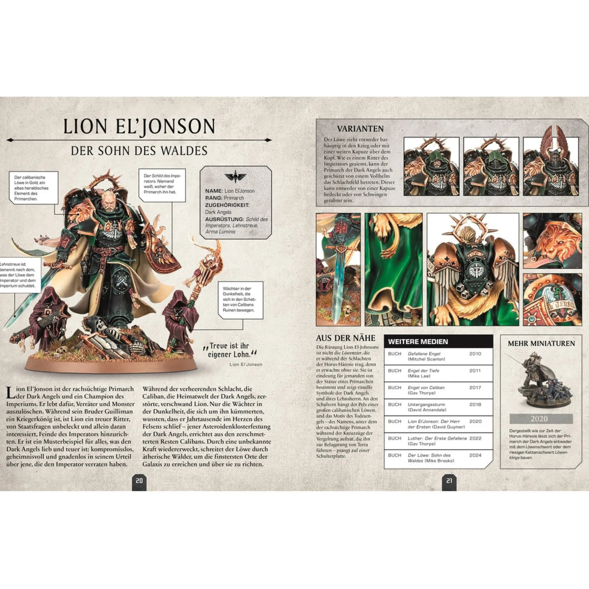 Warhammer 40.000 Lexikon der Figuren mit Leutnant Titus Miniatur
