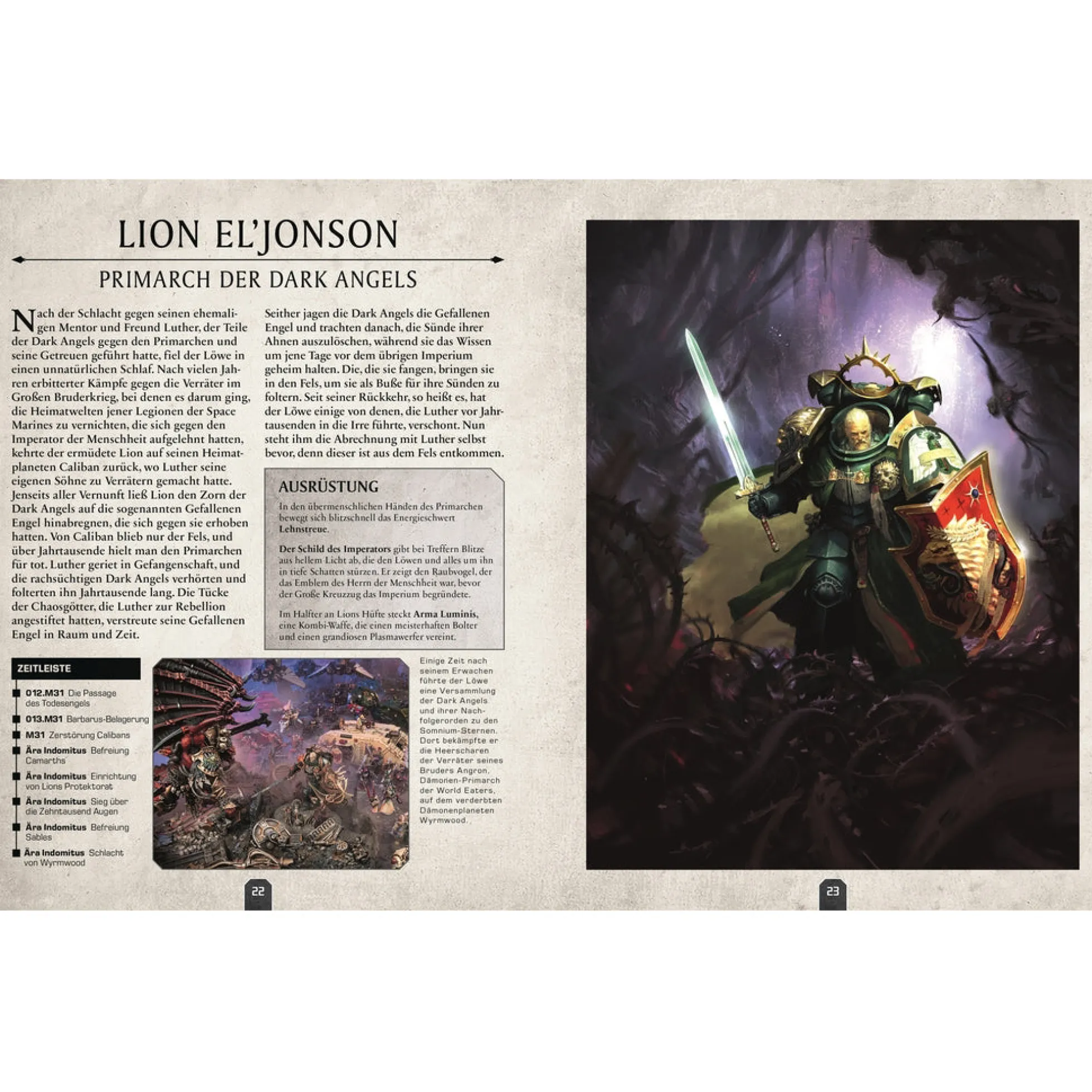 Warhammer 40.000 Lexikon der Figuren mit Leutnant Titus Miniatur