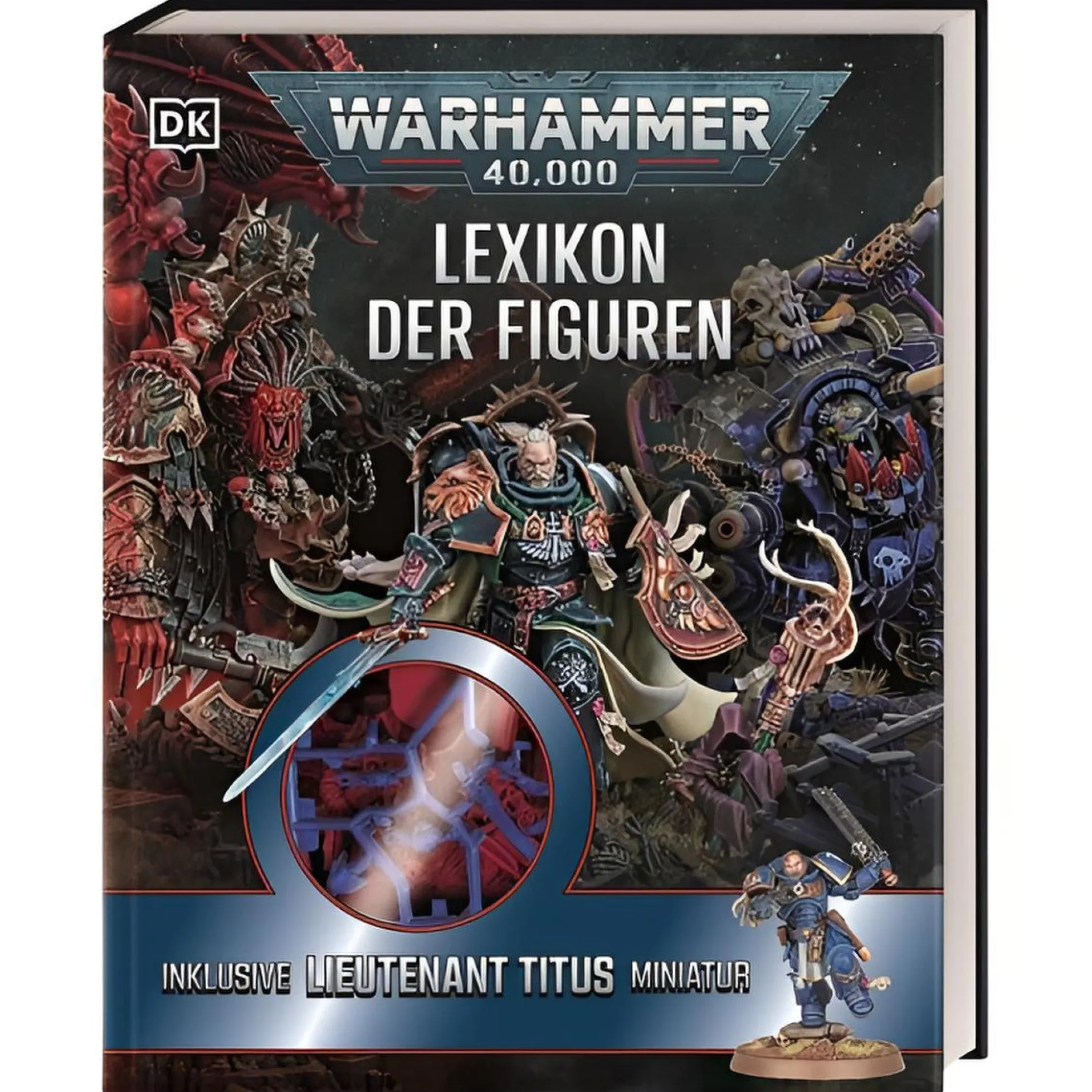 Warhammer 40.000 Lexikon der Figuren mit Leutnant Titus Miniatur